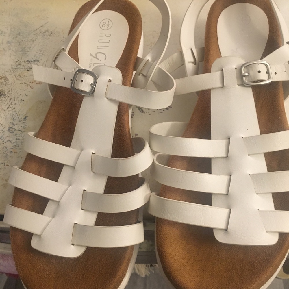 Rouge Helium white strap oh sandals-8 1/2